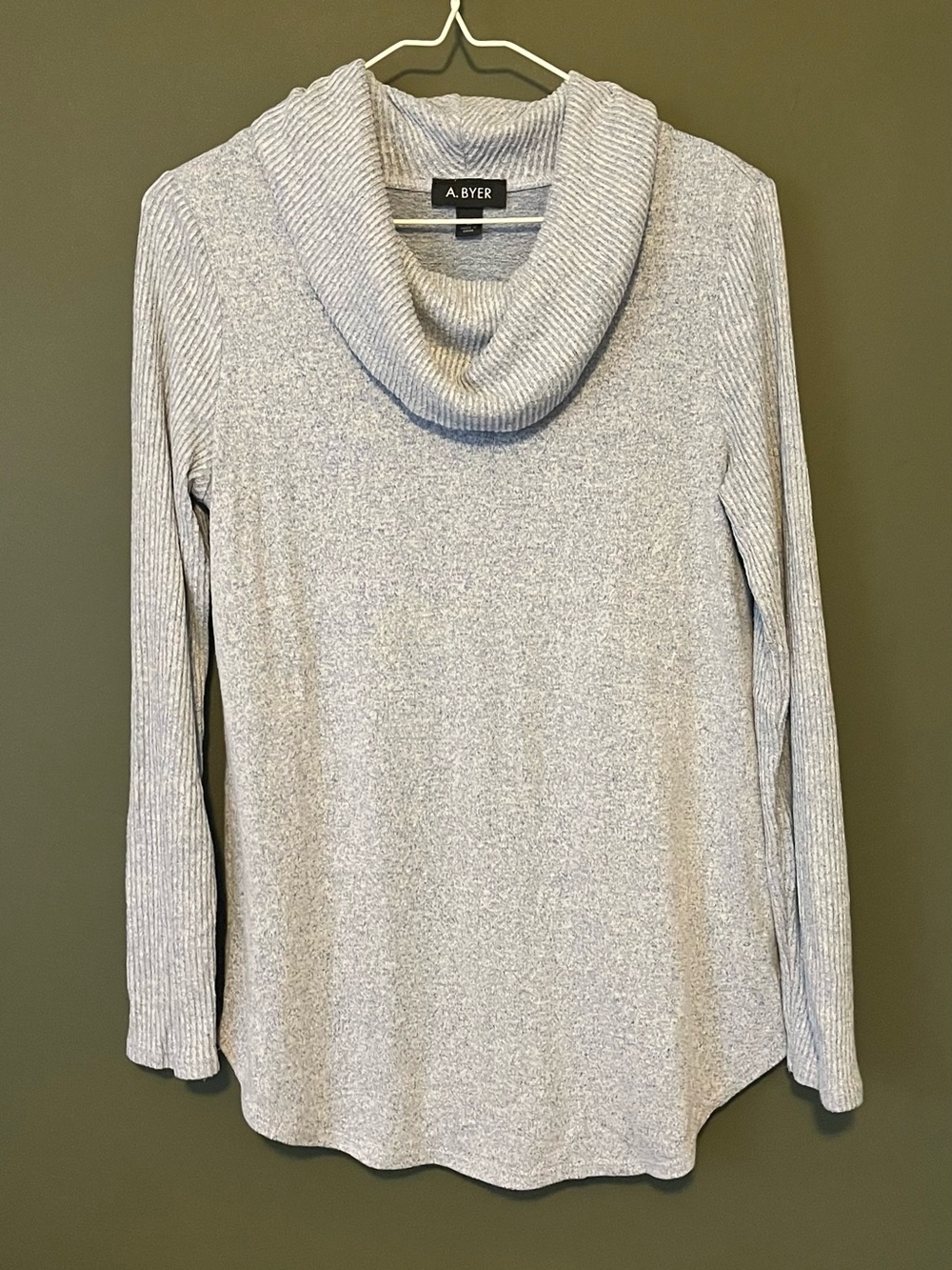A. Byer Light Blue White Heather Cowl Neck Soft Sweater Women’s Medium